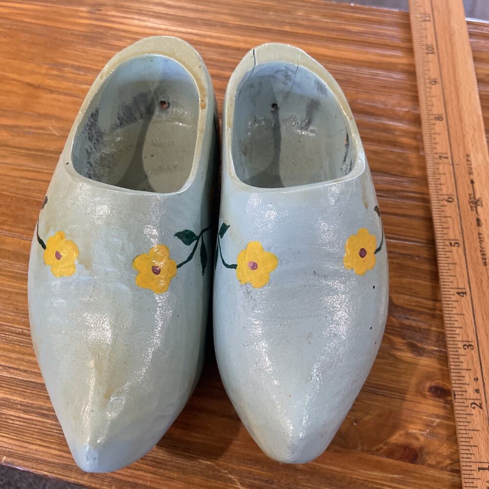 Vintage Wooden, Hand Painted Clogs